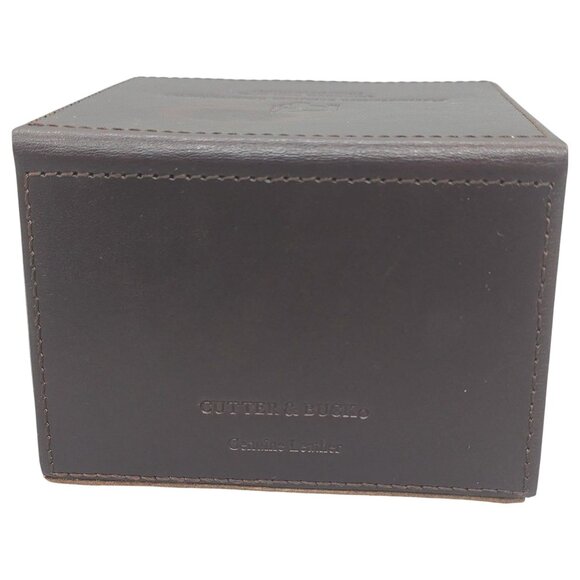 Cutter & Buck Leather Coaster Set of 6 American Home Mortgage Storage Box - Picture 11 of 15